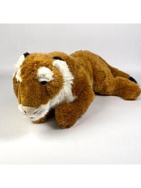 FAO Schwarz Large Plush Tiger Stuffed Animal Toy  Orange & White Stripes 20"